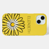 Minimalist Modern Elegant Daisy flower and text Case-Mate iPhoneケース (裏面 (横))