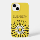 Minimalist Modern Elegant Daisy flower and text iPhoneケース (裏面)