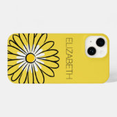 Minimalist Modern Elegant Daisy flower and text iPhoneケース (裏面横)