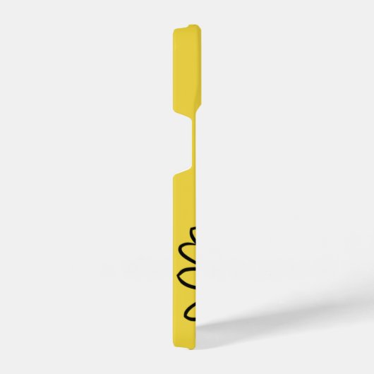 Minimalist Modern Elegant Daisy flower and text iPhoneケース (右側面)