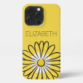 Minimalist Modern Elegant Daisy flower and text iPhoneケース (裏面)