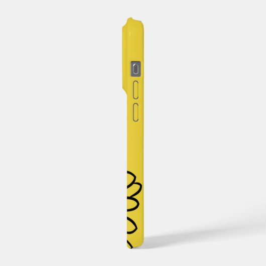 Minimalist Modern Elegant Daisy flower and text iPhoneケース (左側面)