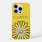 Minimalist Modern Elegant Daisy flower and text iPhoneケース (裏面)