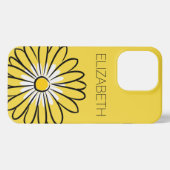 Minimalist Modern Elegant Daisy flower and text iPhoneケース (裏面横)