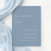 Minimalist Modern Elegant Dusty Blue Wedding  招待状