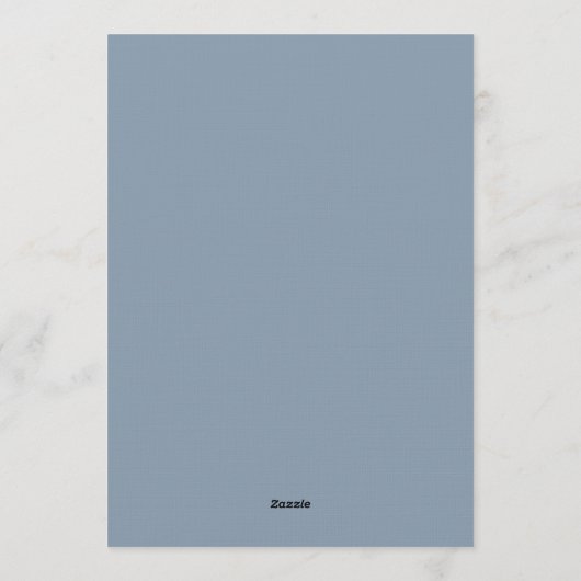Minimalist Modern Elegant Dusty Blue Wedding  招待状 (裏面)