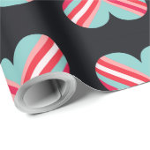 Minimalist Modern Elegant Hearts Romantic Stripes ラッピングペーパー (ロールコーナー)