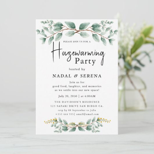 Minimalist Modern Elegant Housewarming Party 招待状 (スタンド正面)