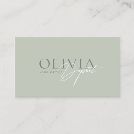 Minimalist Modern Elegant Pastel Green 名刺 (正面)