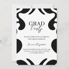 Minimalist Modern Elegant Photo Graduation Party 招待状