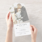 Minimalist Modern Elegant Photo Wedding  オールインワン招待状 (切り取り部)