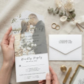 Minimalist Modern Elegant Photo Wedding  オールインワン招待状