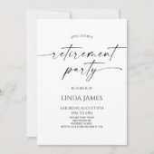 Minimalist Modern Elegant Retirement Party 招待状 (正面)