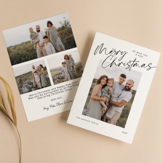 Minimalist Modern Elegant Script Christmas シーズンカード