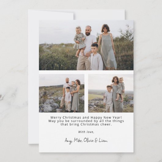 Minimalist Modern Elegant Script Christmas シーズンカード (裏面)