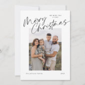 Minimalist Modern Elegant Script Christmas シーズンカード (正面)