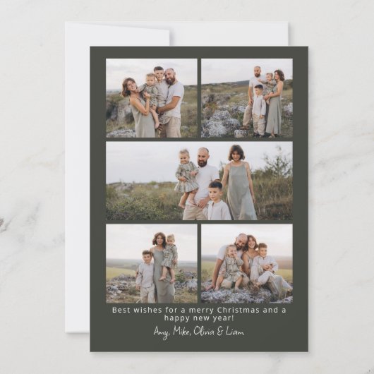 Minimalist Modern Elegant Script Christmas シーズンカード (裏面)