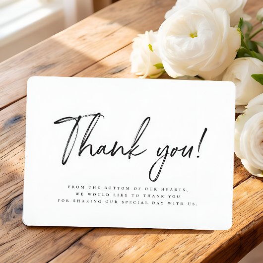 Minimalist Modern Elegant Simple Wedding サンキューカード