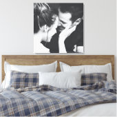 Minimalist Modern Elegant Square Photo Wedding キャンバスプリント (インサイチュ (寝室))