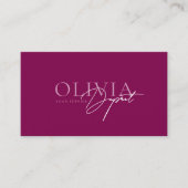 Minimalist Modern Elegant Vibrant Berry Red 名刺 (正面)