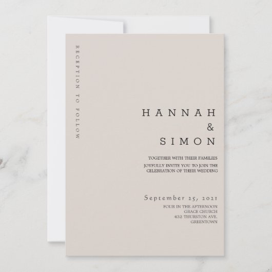 Minimalist Modern Fall Wedding Invitation | 秋 (正面)
