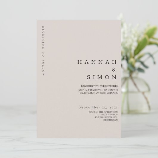 Minimalist Modern Fall Wedding Invitation | 秋 (スタンド正面)