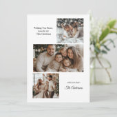 Minimalist Modern Family Photo Collage Christmas  シーズンカード (スタンド正面)