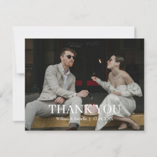 Minimalist Modern Flat Thank You Card 出欠カード