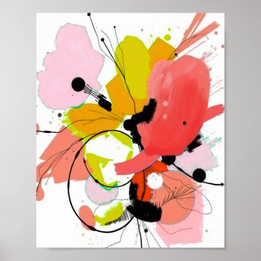 Minimalist Modern Geometric Art Poster ポスター (正面)