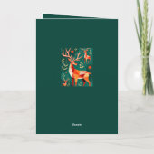 Minimalist Modern Geometric Kitschy Woodland Deer  カード (裏面)