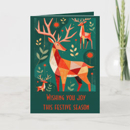 Minimalist Modern Geometric Kitschy Woodland Deer  カード