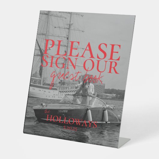 Minimalist Modern Handwritten Guest Book Sign 台座サイン (正面)