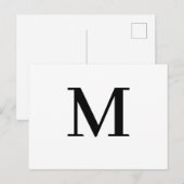 Minimalist Modern Initial Letter Design ポストカード (正面/裏面)