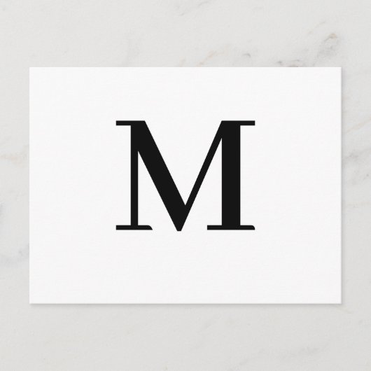 Minimalist Modern Initial Letter Design ポストカード (正面)