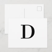 Minimalist Modern Initial Letter Design ポストカード (正面/裏面)