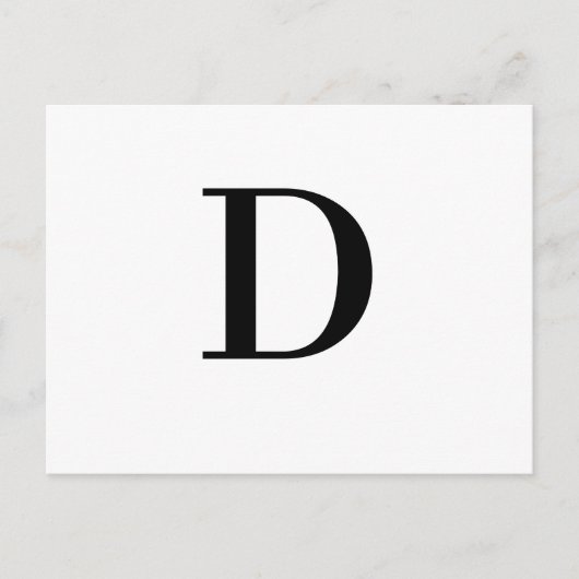 Minimalist Modern Initial Letter Design ポストカード (正面)