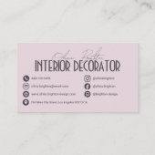 Minimalist Modern Interior Decorator Professional 名刺 (裏面)
