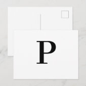 Minimalist Modern Letter Initial Design ポストカード (正面/裏面)