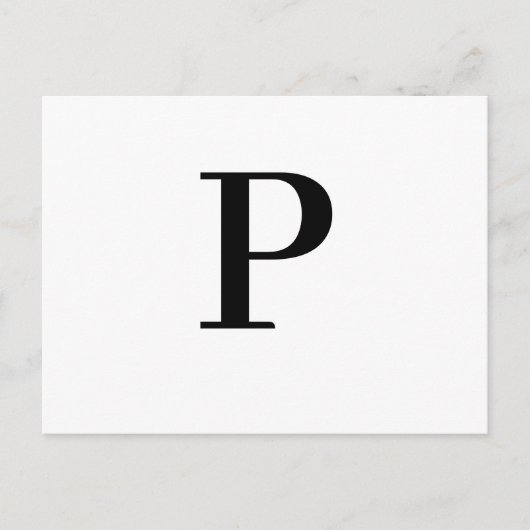 Minimalist Modern Letter Initial Design ポストカード (正面)