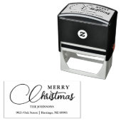 Minimalist Modern Merry Christmas Family Address セルフインキングスタンプ (インサイチュ)