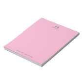 Minimalist Modern Monogram Personalized Pink Green ノートパッド (回転)