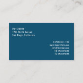Minimalist Modern Ocean Blue Business Card 名刺 (裏面)