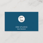 Minimalist Modern Ocean Blue Business Card 名刺 (正面)