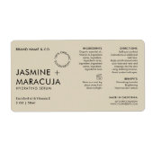 Minimalist Modern Organic Cosmetic Dropper Bottle ラベル (正面)