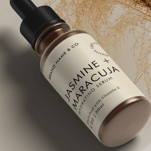 Minimalist Modern Organic Cosmetic Dropper Bottle ラベル