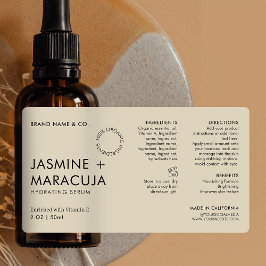 Minimalist Modern Organic Cosmetic Dropper Bottle ラベル