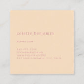 Minimalist Modern Pastel Pink & Pale Peach スクエア名刺 (裏面)