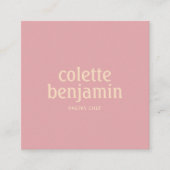 Minimalist Modern Pastel Pink & Pale Peach スクエア名刺 (正面)