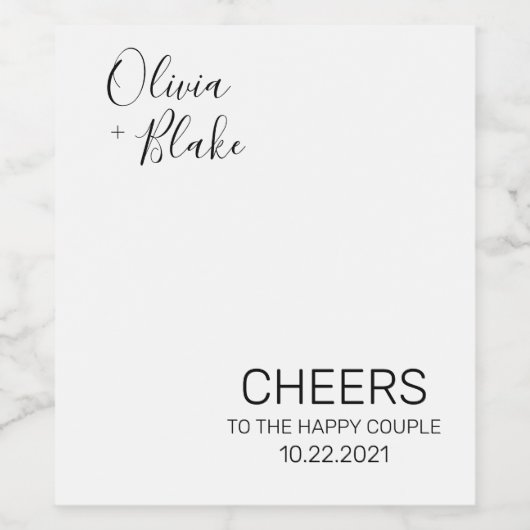 Minimalist Modern Personalized Wine Bottle Labels ワインラベル (シングルラベル)