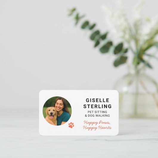 Minimalist Modern Pet Sitter Photo 名刺 (スタンド正面)